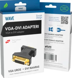 Wave Adapteri, VGA uros - DVI naaras, Musta