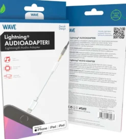 Wave Apple Lightning (MFI) audioadapteri, Valkoinen