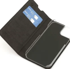 Wave Book Case, Apple iPhone 13, Musta