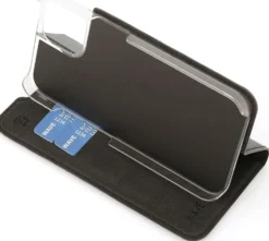 Wave Book Case, Apple iPhone 13, Musta