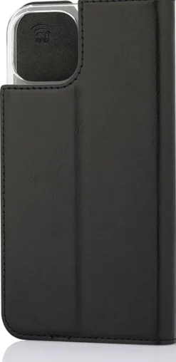 Wave Book Case, Apple iPhone 13, Musta
