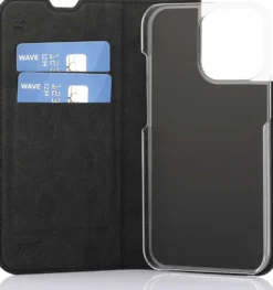 Wave Book Case, Apple iPhone 13 Pro, Musta