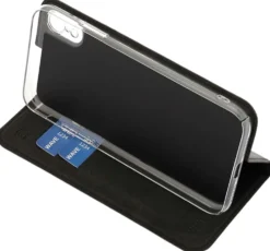 Wave Book Case, Apple iPhone XR, Musta