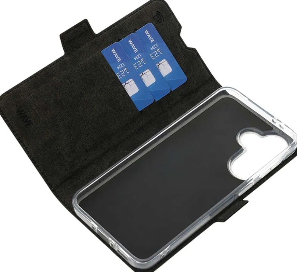 Wave Book Case, Samsung Galaxy A37 5G, Musta