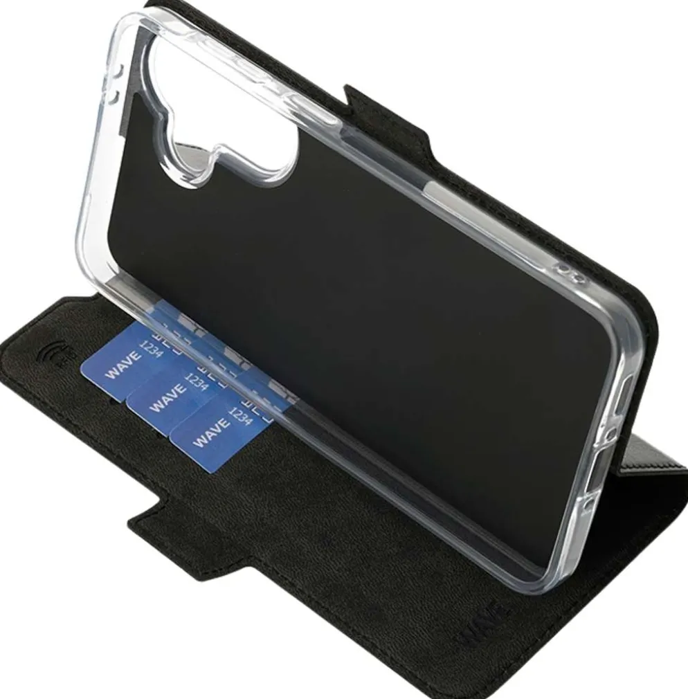 Wave Book Case, Samsung Galaxy A37 5G, Musta