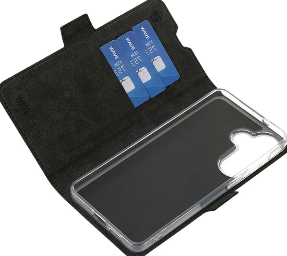 Wave Book Case, Samsung Galaxy S26+ 5G, Musta