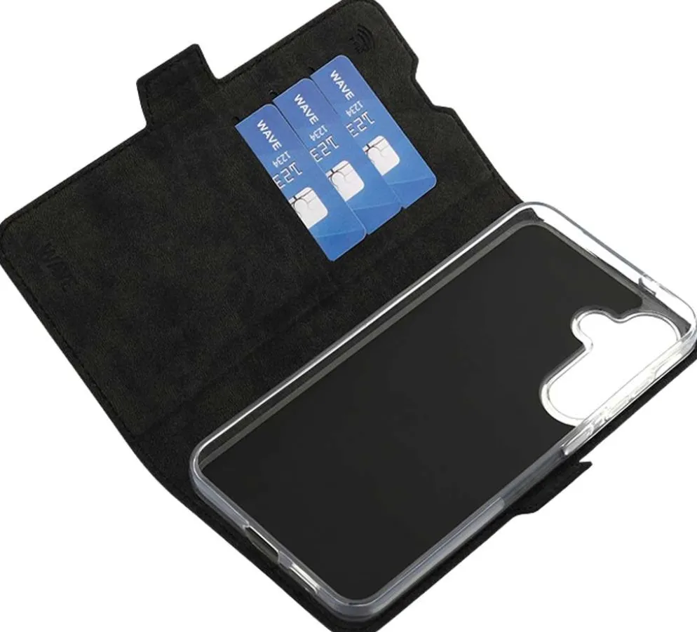 Wave Book Case, Samsung Galaxy S25+ 5G, Musta