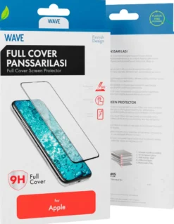 Wave Full Cover Panssarilasi, Apple iPhone 13 Pro / Apple iPhone 13, Musta kehys