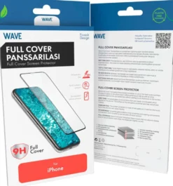 Wave Full Cover Panssarilasi, Apple iPhone Air, Musta Kehys