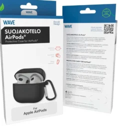 Wave Läpikuultava Suojakotelo, Apple AirPods Pro (2022 & 2023), Musta