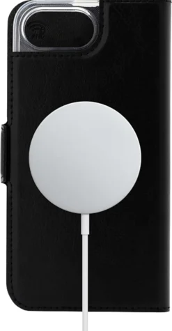 Wave MagSafe -yhteensopiva Book Case, Apple iPhone 16e / Apple iPhone 17e, Musta