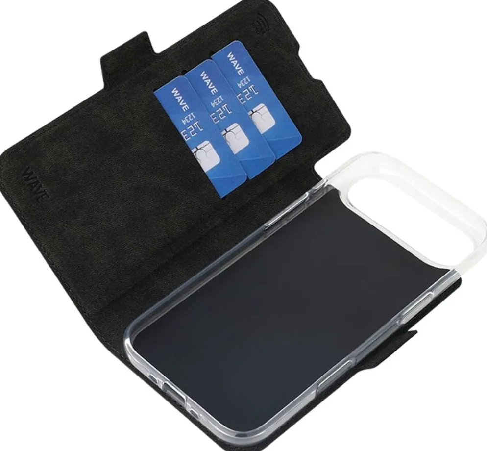 Wave MagSafe -yhteensopiva Book Case, Apple iPhone Air, Musta