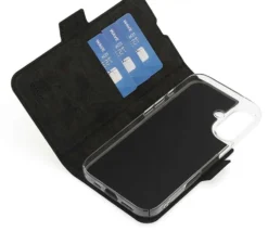 Wave MagSafe -yhteensopiva Book Case, Apple iPhone 16, Musta
