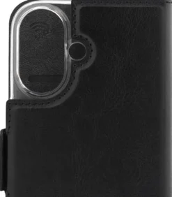 Wave MagSafe -yhteensopiva Book Case, Apple iPhone 16, Musta