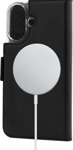 Wave MagSafe -yhteensopiva Book Case, Apple iPhone 16, Musta