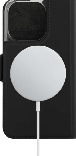 Wave MagSafe -yhteensopiva Book Case, Apple iPhone 15 Pro, Musta