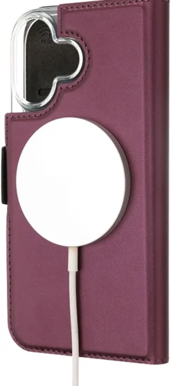 Wave MagSafe -yhteensopiva Book Case, Apple iPhone 17, smoky sangria