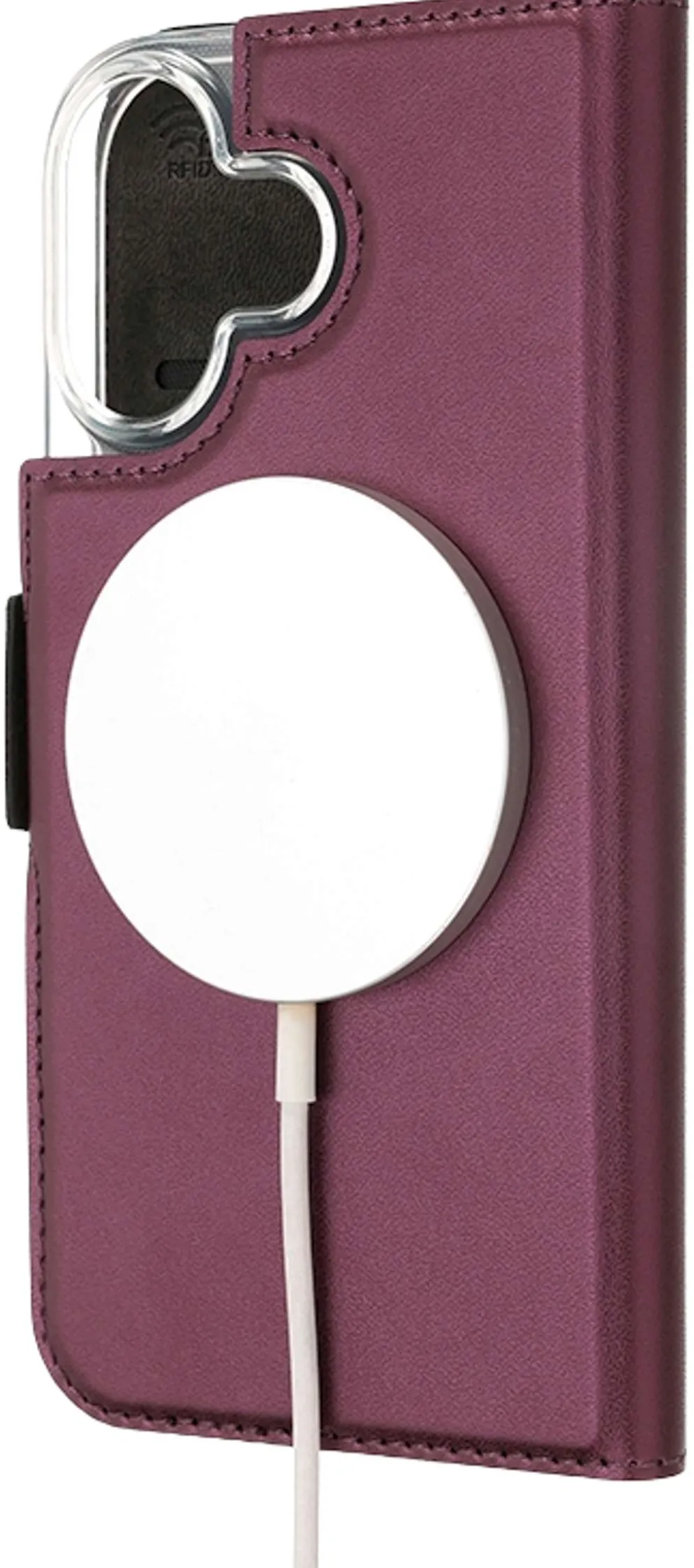 Wave MagSafe -yhteensopiva Book Case, Apple iPhone 17, smoky sangria