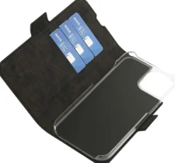 Wave MagSafe -yhteensopiva Book Case, Apple iPhone 15, Musta