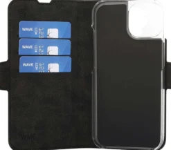 Wave MagSafe -yhteensopiva Book Case, Apple iPhone 15, Musta