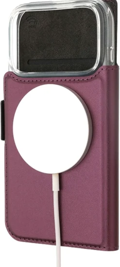 Wave MagSafe -yhteensopiva Book Case, Apple iPhone 17 Pro, smoky sangria