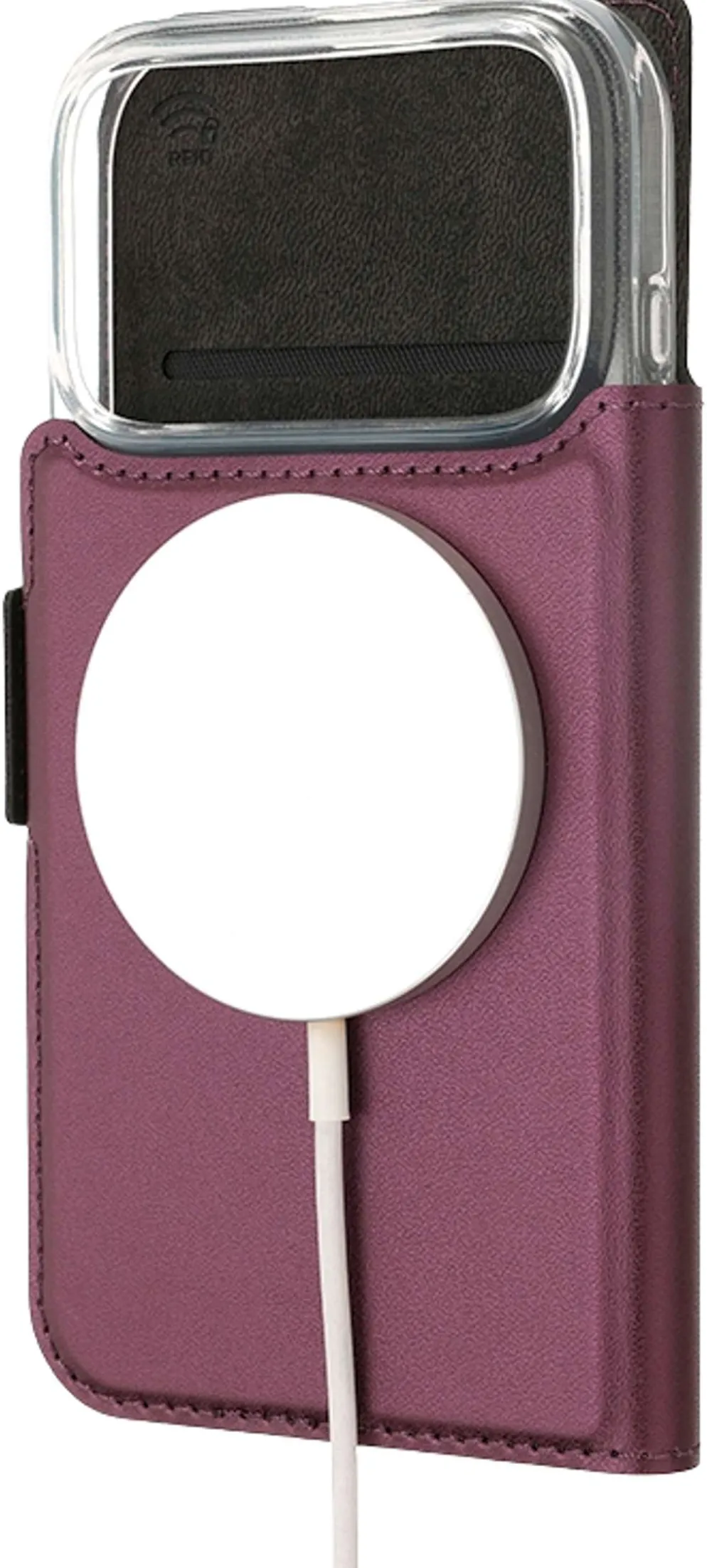Wave MagSafe -yhteensopiva Book Case, Apple iPhone 17 Pro, smoky sangria