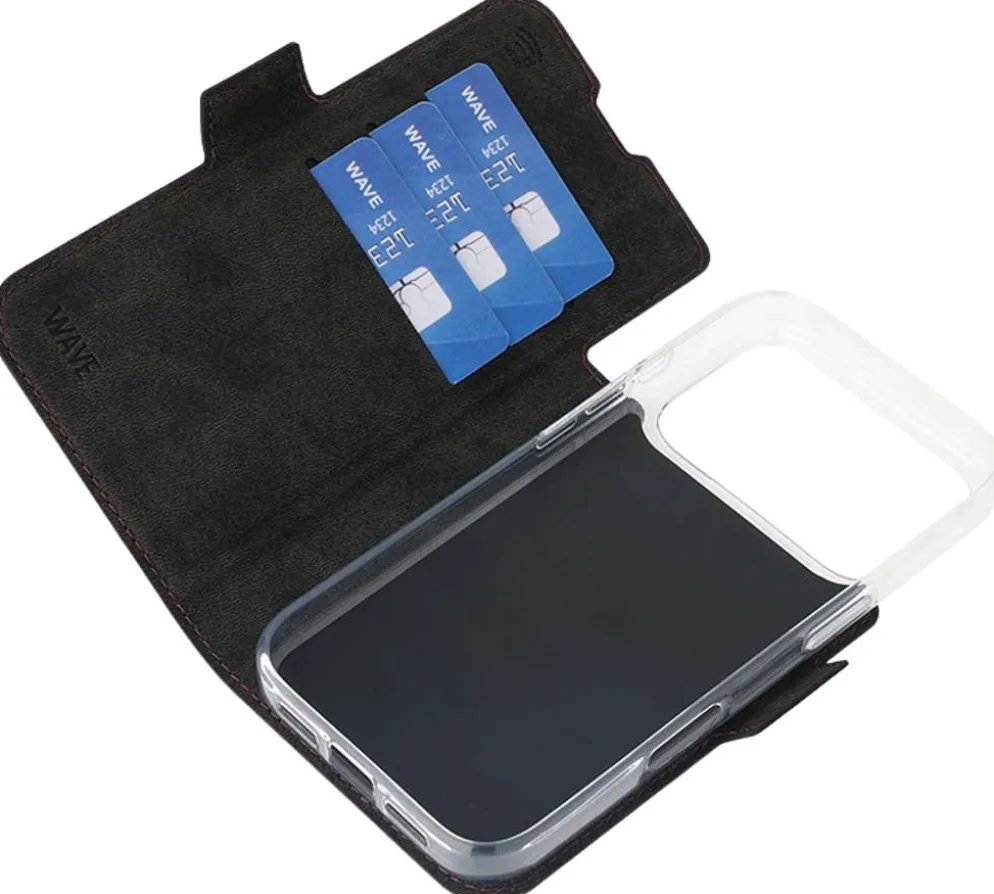 Wave MagSafe -yhteensopiva Book Case, Apple iPhone 17 Pro, smoky sangria