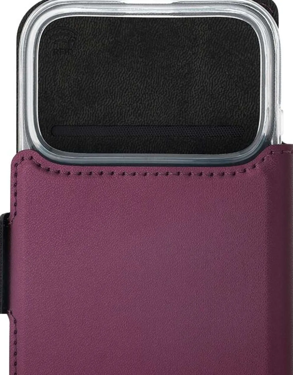 Wave MagSafe -yhteensopiva Book Case, Apple iPhone 17 Pro, smoky sangria