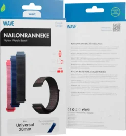 Wave Nailonranneke, 20mm kelloille, Tummansininen