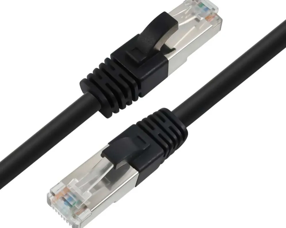 Wave S/FTP CAT6a Ethernet parikaapeli, 25cm, Musta