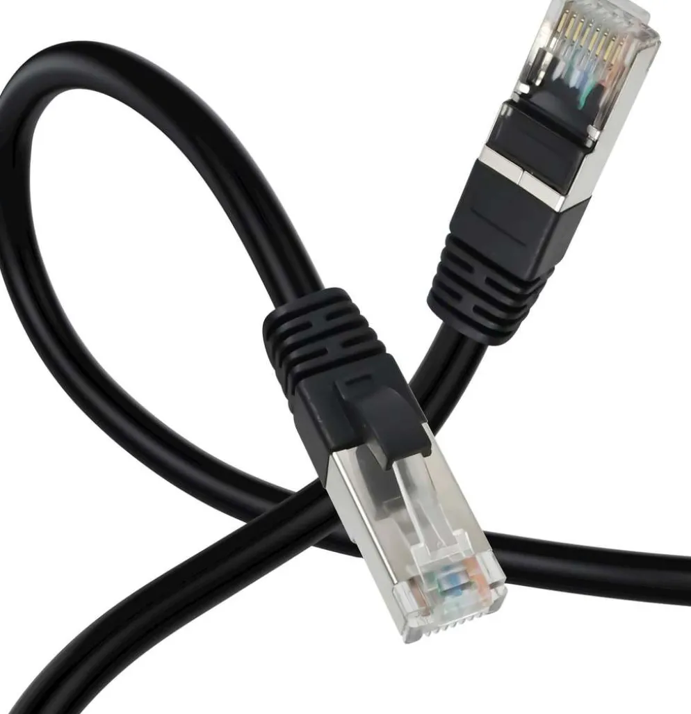 Wave S/FTP CAT6a Ethernet parikaapeli, 25cm, Musta