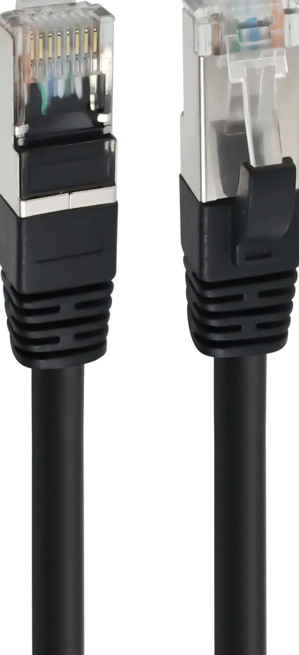 Wave S/FTP CAT6a Ethernet parikaapeli, 25cm, Musta