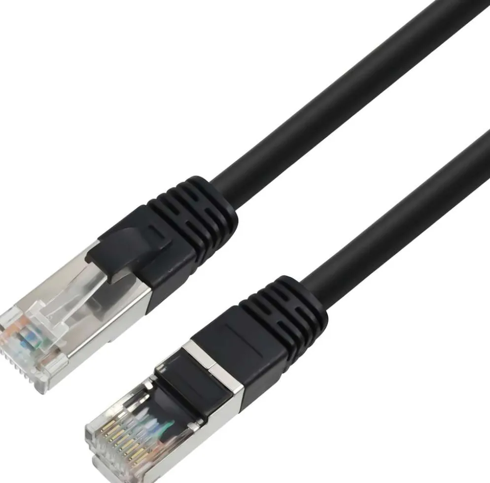 Wave S/FTP CAT6a Ethernet parikaapeli, 25cm, Musta