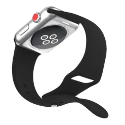 Wave Silikoniranneke, Apple Watch 38mm / Apple Watch 40mm / Apple Watch 41mm / Apple Watch 42mm (Series 10 & Series 11), Musta