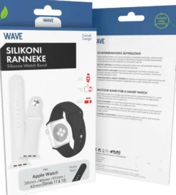 Wave Silikoniranneke, Apple Watch 38mm / Apple Watch 40mm / Apple Watch 41mm / Apple Watch 42mm (Series 10 & Series 11), Musta