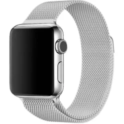 Wave Teräspunottu ranneke, Apple Watch 42mm (Series 1-9) / Apple Watch 44mm / Apple Watch 45mm / Apple Watch 46mm / Apple Watch 49mm, Hopea