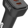 Wave 60W Pikalataava autolaturi, 2 x USB Type-C + 1 x USB-A, Musta