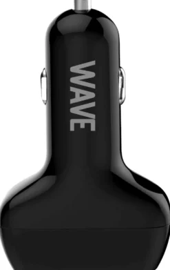 Wave 18 W pikalataava autolaturi 1 x USB Type-C + 1 x USB-A musta