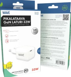 Wave 33W Pikalataava GaN -verkkolaturi, 1 x USB Type-C, Valkoinen
