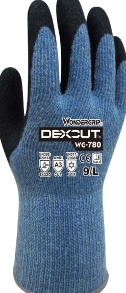 Wonder Grip Dexcut Winter 780 koko XXL latexpinnoitettu vuorillinen viiltokäsine lk D