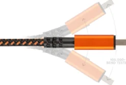 Xtorm USB-A/USB-C kaapeli 1,5m CXX004 musta/oranssi