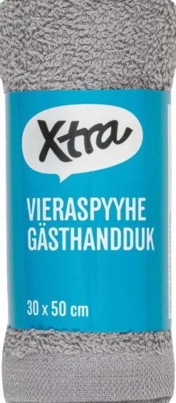 Xtra vieraspyyhe Anna 30x50 cm harmaa